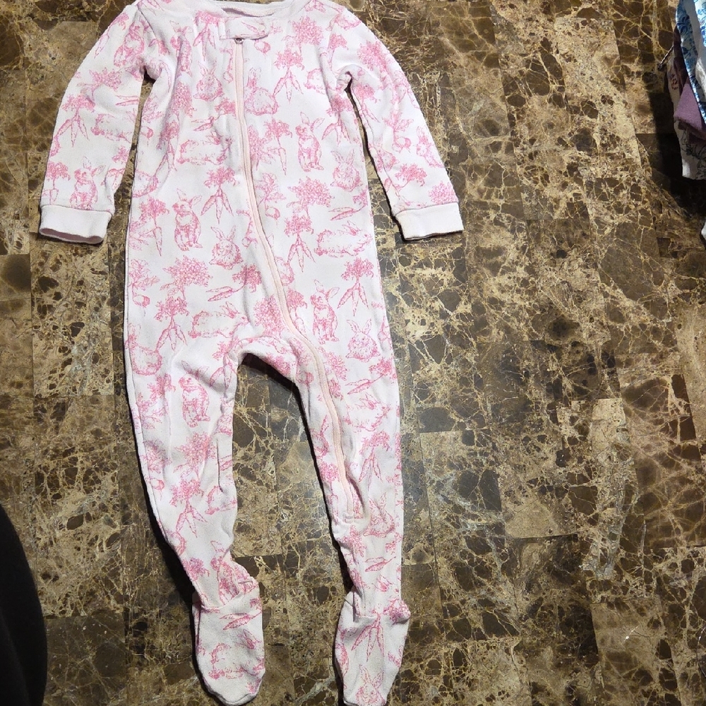 Janie and Jack Pink Patterned Footie